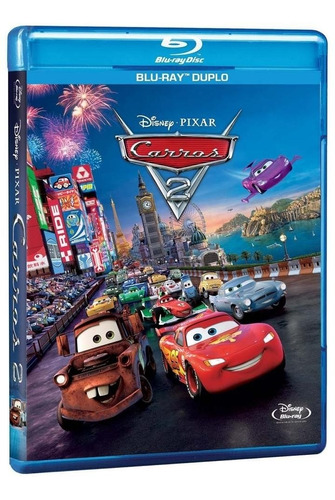 Carros 2 - Blu-ray Duplo - Disney - Muitos Extras - Novo