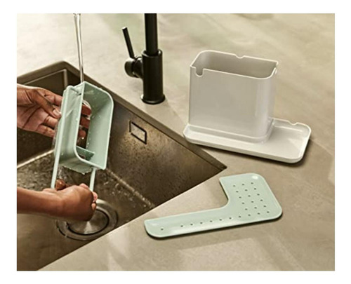 Joseph Joseph Organizador Para Fregadero De Cocina, Soporte Color Piedra/salvia