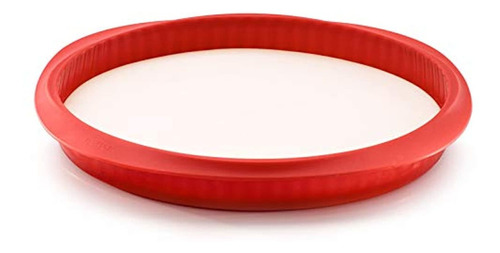Visit The Lekue Store Baking Silicone Quiche Mold, 11 , Red