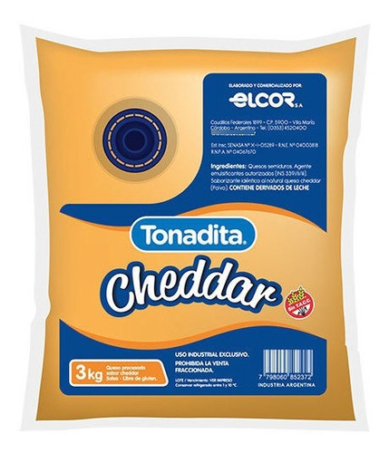 Cheddar Liquido Tonadita X 3 Kg