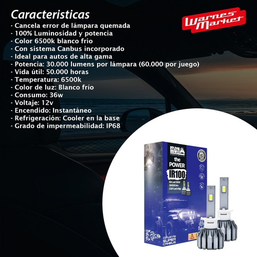 Imagen 2 de 9 de Kit Cree Led Canbus No Da Error Para Alta Gama Chip Csp