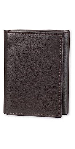 Essentials Cartera Triple Vertical Para Hombre, Marrón Oscu