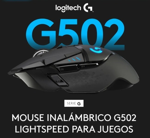 Mouse
gamer de juego inalámbrico recargable Logitech G Series Lightspeed G502 negro