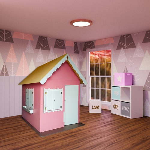 Casinha De Brinquedo Rosa Com Pé E Com Porta - Criança Feliz