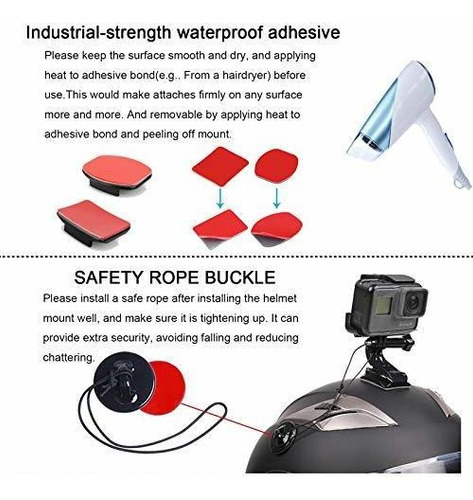 Imagen 5 de 6 de Wlpreoe 37 En 1 Casco De Caballos Para Moto Gopro Hero 8 Max