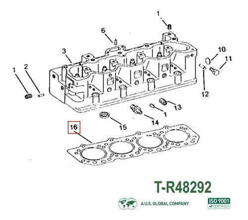 R48292 John Deere Empaque Para Cabeza 3020 Mod Maxiforce