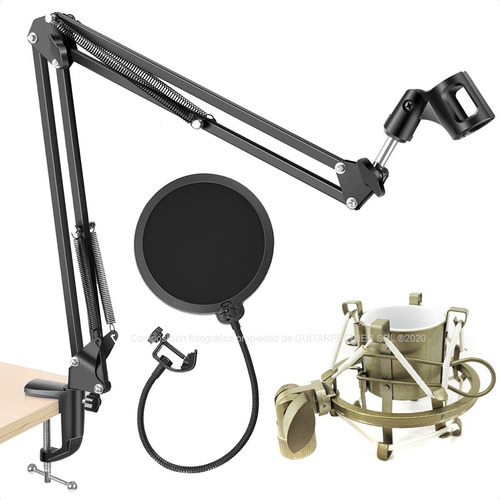 Soporte Microfono Articulado Antipop Shock Mount Pack Audio