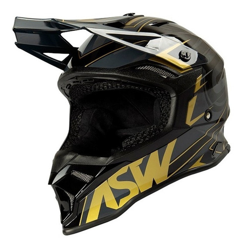 Imagem 3 de 7 de Capacete De Motocross Asw Blade Preto/dourado Lançamento