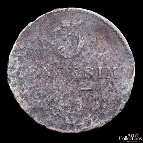 Lombardia Veneto, 3 Centesimi, 1852. Francisco Jose I. G (Usado)