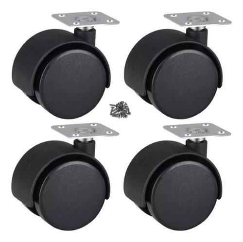 12x Rodinhas P/movéis , 40mm , Plástico Rodas Preto