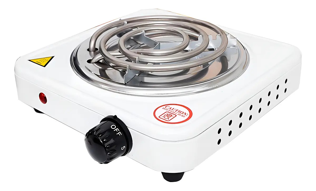 Fogão Cooktop Elétrico Fogareiro 1 Boca 1.000 Watts Branco