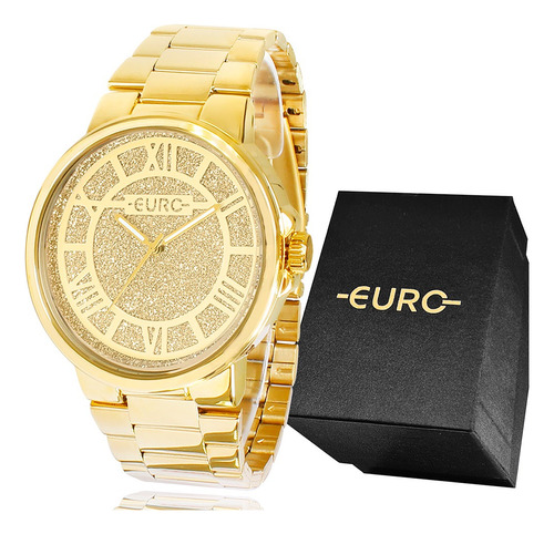 Relógio Euro Feminino Dourado Prova Dágua Original Luxo