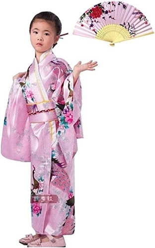 Disfraz De Geisha Oriental Kimono Japonesa China Niñas A