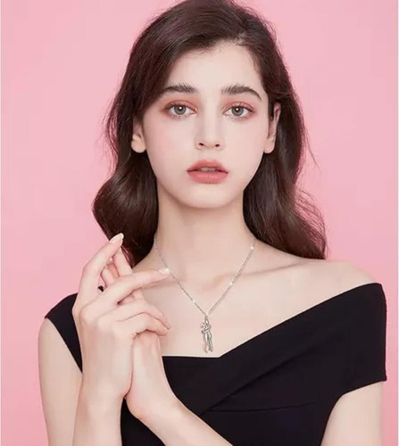 Collar Con Colgante, Collar Moderno Con Forma De Abrazo, Col