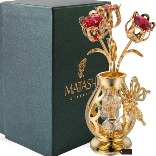 Matashi Adorno De Flor Con Tachuelas De Cristal Chapado En .