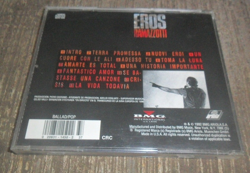 Cd Eros Ramazzotti In Concert (Usado)