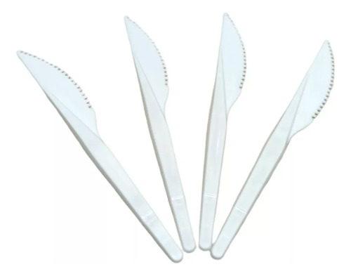 Cuchillo Plastico Blanco X 10
