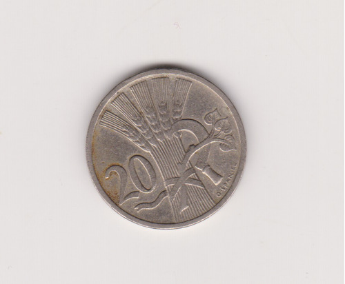 Moneda Checoslovaquia 20 Haleru Año 1921 Muy Buena ++
