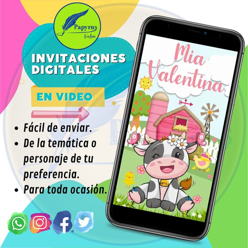 Invitaciones Digitales En Video La Vaca Lola