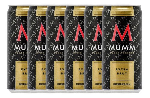 Champagne Mumm Extra Brut Espumante Lata 269ml X6 - Gobar®