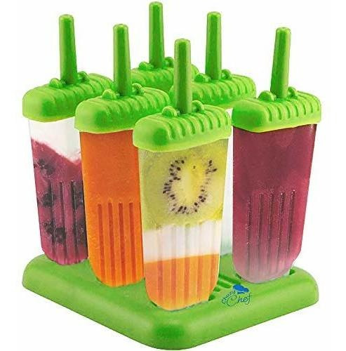 Popsicle Ice Mold Maker Set - 6 Pack Sin Helado Reutilizable