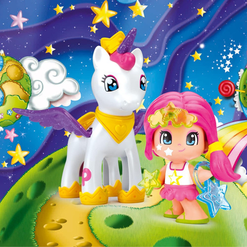 Figura Pinypon Muñeca Con Unicornio Volador Original