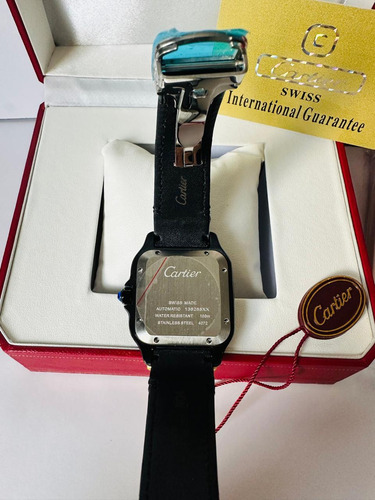 Reloj Cartier Automático Negro Fullset Para Hombre