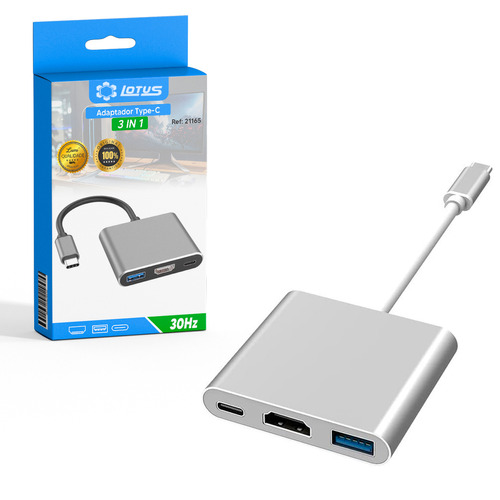 Adaptador Usb C P Notebook Com Saídas Hdmi Usb Tipo C Lt-165