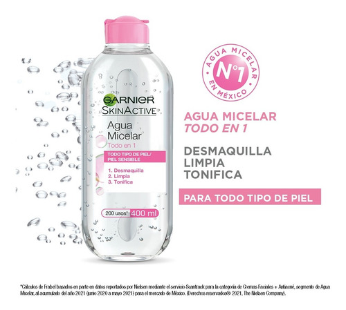 Imagen 3 de 6 de Garnier Skin Active Kit Micelar Todo En 1 400ml Y 100ml
