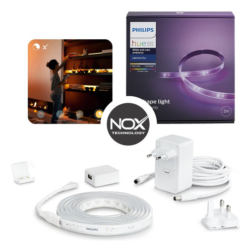 Imagen 2 de 10 de Tiras Led Philips Hue Base Plus V4 De 2 Metros Luz Color