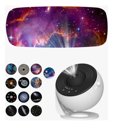 Proyector Galaxia Led Luz Nocturna Estrellada Con 12 Discos