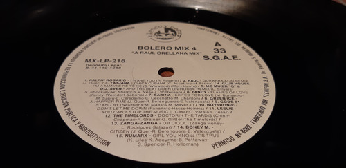 Bolero Mix 4 Lp Vinilo Maxi Mixed Spain Muy Bueno 1988 (Usado)