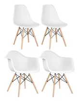 Comprar Kit 2 Cadeiras Braços + 2 Cadeiras Branco