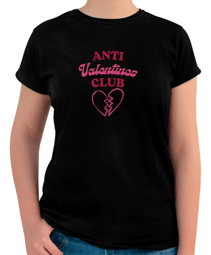 Playera Con Diseño Anti Valentines Club - San Valentín