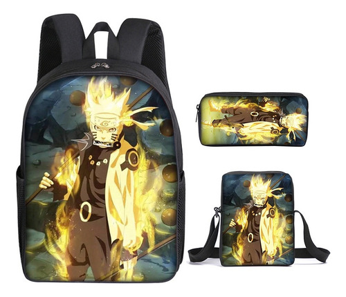 C Mochila Naruto Uzumaki Kakashi Uchiha Sasuke, 3