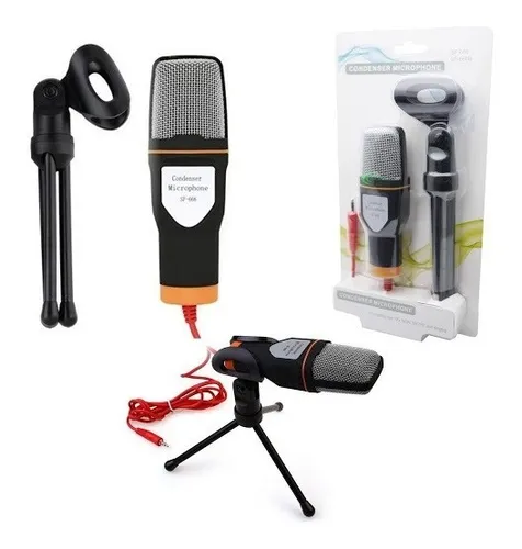 Micrófono Condensador Camara Pc Computador Celular + Trípode