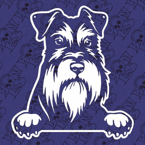 Calco Perro Schnauzer Mini  Asomado Vinilo