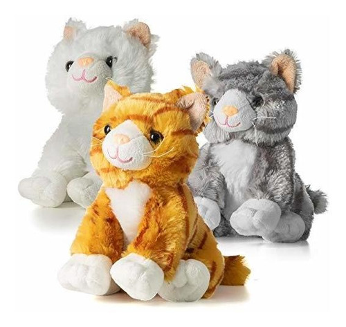 Prextex - Juego De 3 Gatos De Peluche Grande, Diseño Realist