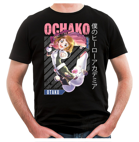 Remera My Hero Academia Ochako Uraraka 03 (negra:) Ideas Mvd