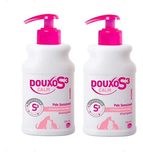 2 Douxo S3 Calm Ceva Shampoo Para Cães E Gatos - 200 Ml