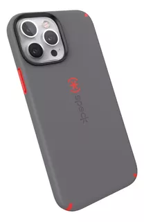 Capa Speck Para iPhone 12 E 13 Pro Max-moody Grey/turbo Red