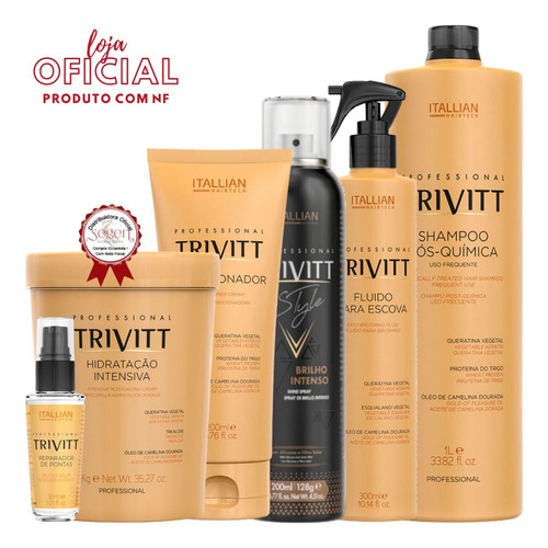 Kit 06 Produtos Trivitt Para Hidratação - Itallian Hairtech