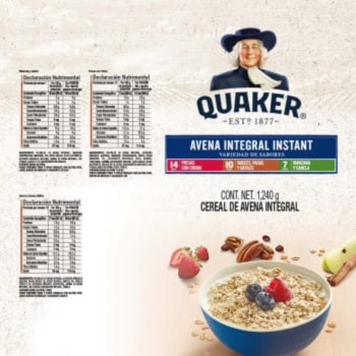 Avena Integral Quaker Instant 31 Pzas 3 Sabores
