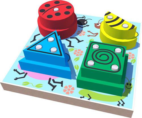 Imagem 3 de 8 de Brinquedo Educativo Jardim Geométrico Infantil Em Madeira