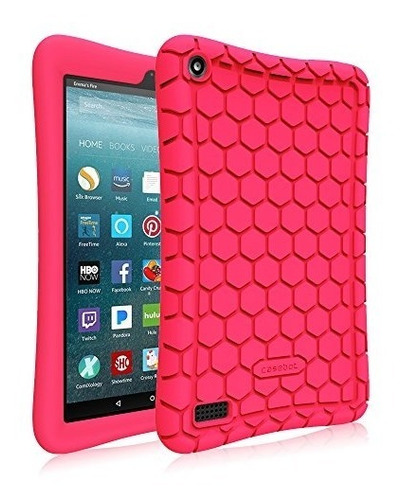 Carcasa Silicona Fintie Tablet Amazon Fire 7 Magenta