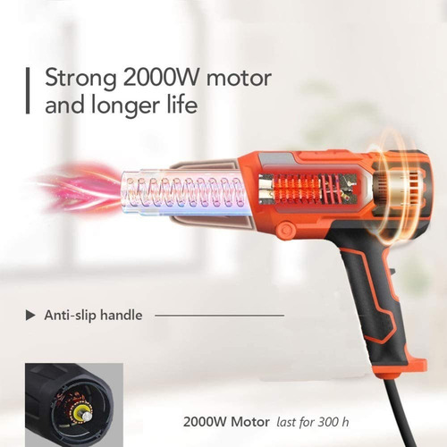 Pistola De Calor + 9 Pcs 2000watts - 600°c + Selector Temp