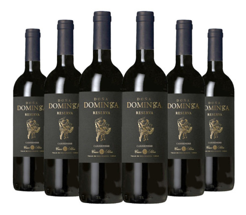 6 Vinos Doña Dominga Black Reserva Carmenere