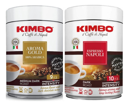 Pack Café Italiano Kimbo Oro + Café Italiano Kimbo Napoli 