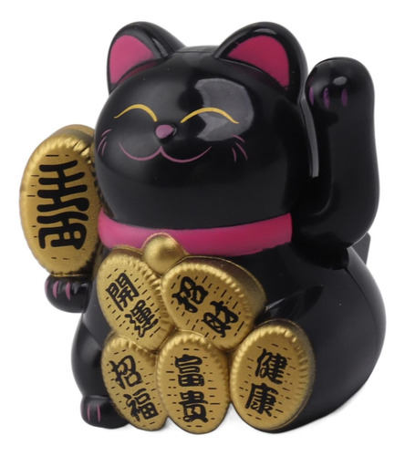 Gato De La Suerte Solar Maneki Neko Feng Shui Fortuna 6cm