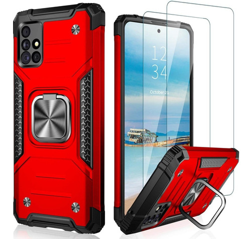 Funda Para Samsung Galaxy A51 4g (con Vidrio Templado) Roja